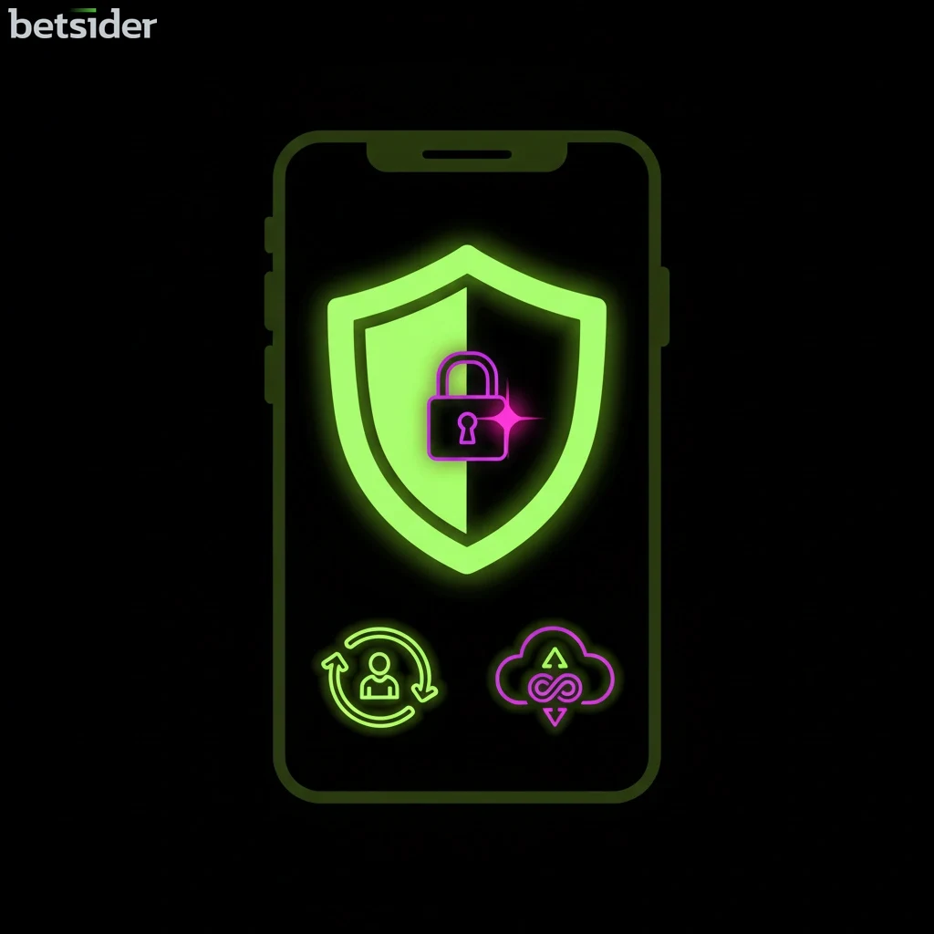 Schermata di un dispositivo mobile con le funzionalità di sicurezza dell'app Betsider.