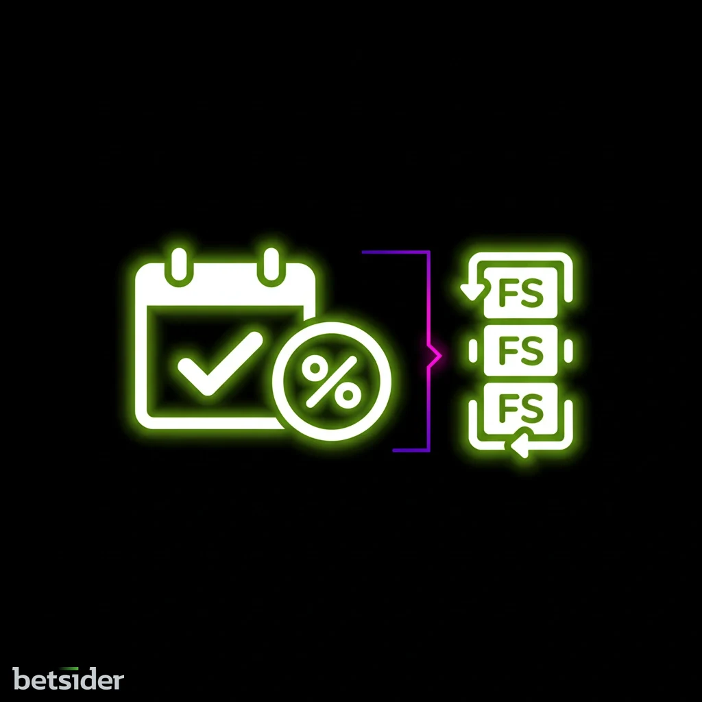 Grafica promozionale che mostra i bonus ricarica e i giri gratis settimanali su Betsider.