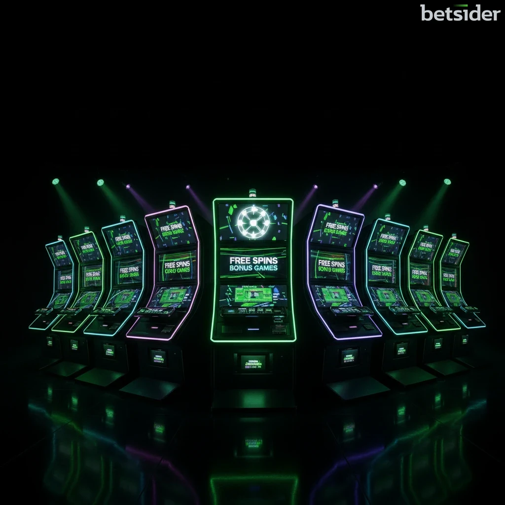 Griglia di slot e giochi casinò Betsider con simboli e funzioni bonus in evidenza.